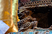 Luang Prabang, Laos - Wat Mai, detail of the Buddha altar inside the sim. 